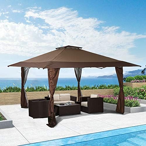 Luxury 13x13ft Canopy Gazebo Awning Outdoor Tent