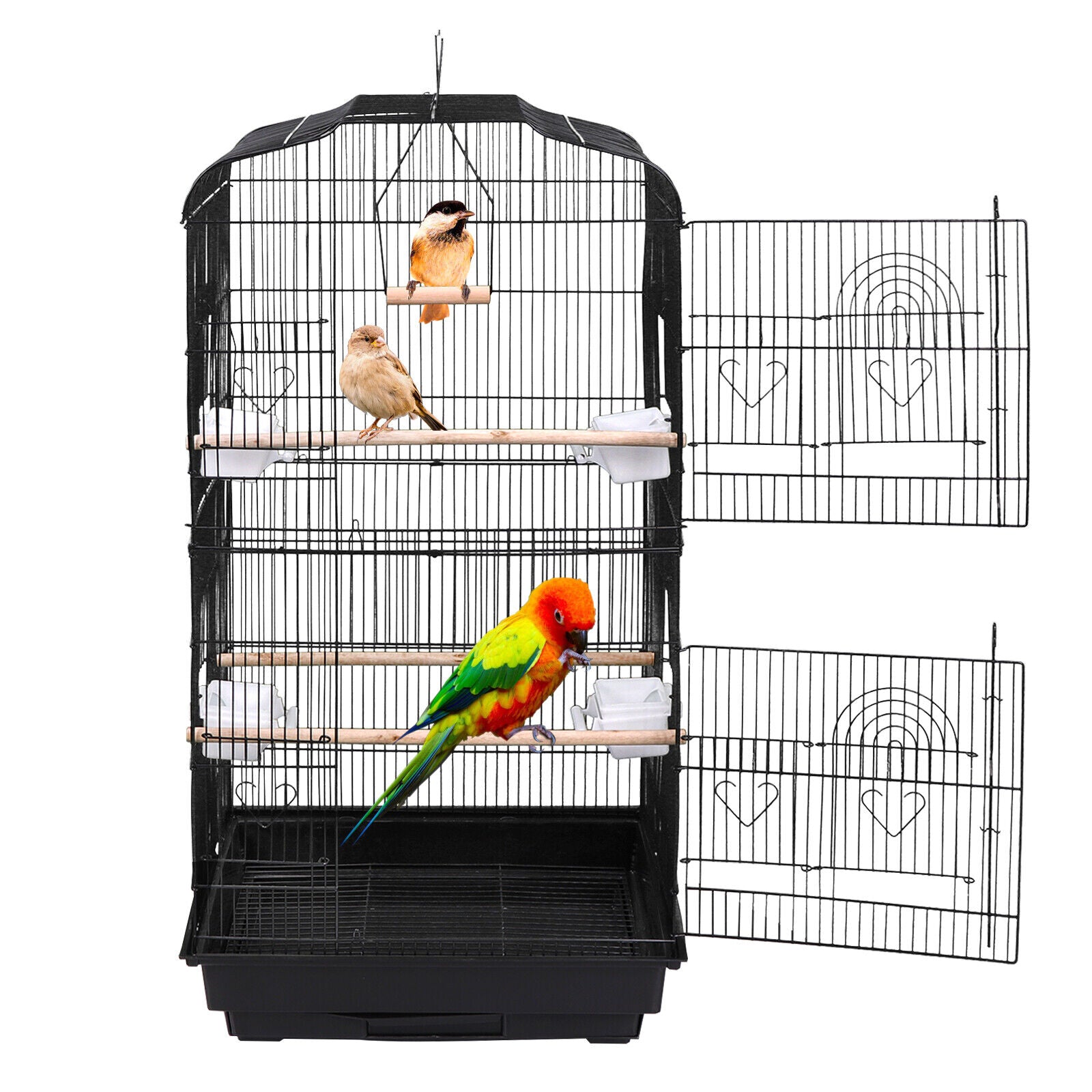 Hanging Bird Cage with Rolling Stand 59''