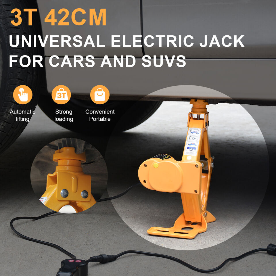 3 Ton Automotive Electric Scissor Car Jack Lift Tool Kit Tire Change Repair