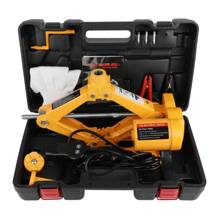 3 Ton Automotive Electric Scissor Car Jack Lift Tool Kit Tire Change Repair